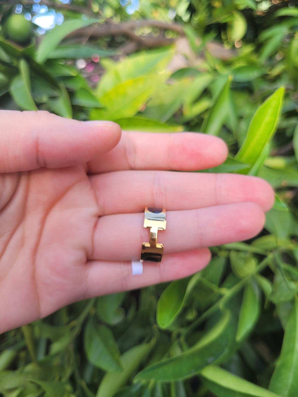 Gold H-Shaped Women’s Fashion Ring